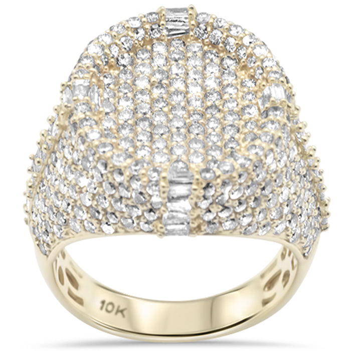 DIAMOND CLOSEOUT! 5.74ct G SI 10K Yellow Gold Round & Baguette Diamond Men's Ring Band