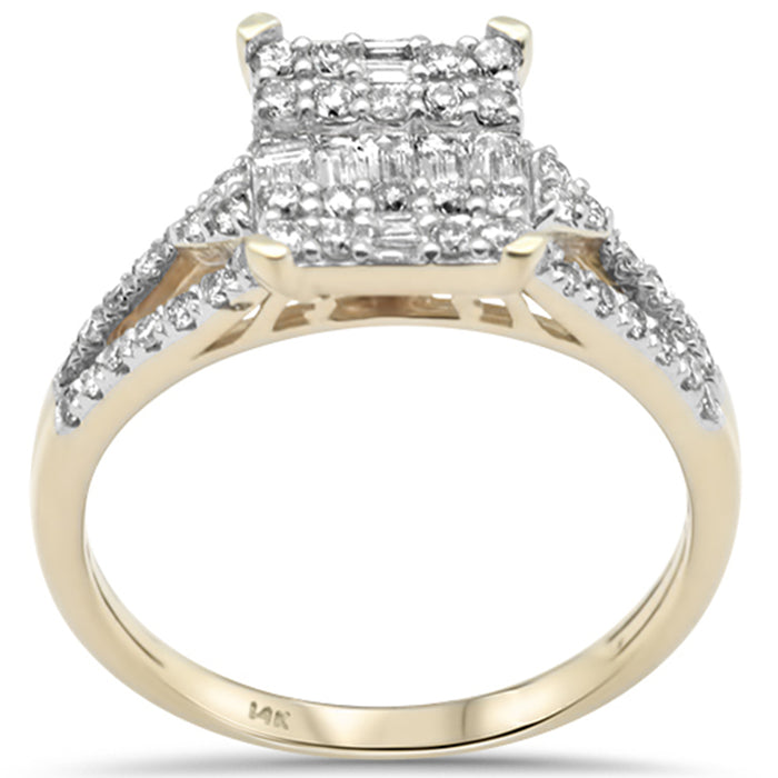 SPECIAL!.62ct G SI 14K Yellow Gold Round & Baguette Diamond Engagement Ring