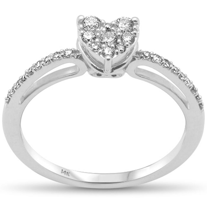DIAMOND CLOSEOUT! .25ct G SI 14K White Gold Diamond Heart Shaped Women's Ring Size 6.5