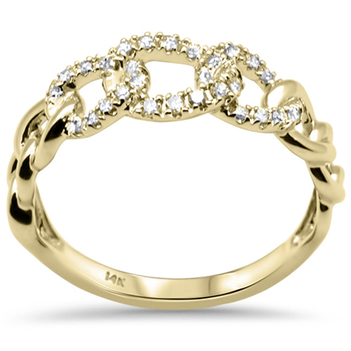 DIAMOND CLOSEOUT! .16ct G SI 14K Yellow Gold Diamond Cuban Style Ring Size 6.5