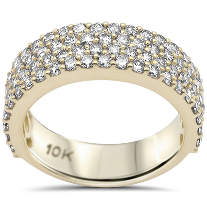 DIAMOND CLOSEOUT! 3.21ct G SI 10K Yellow Gold Round Diamond Men's Ring Size 10