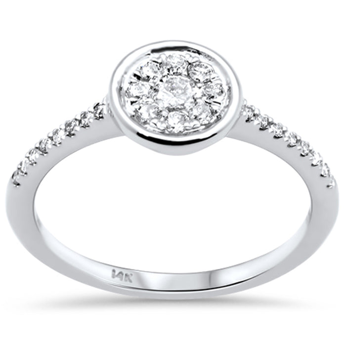 DIAMOND CLOSEOUT! .33ct G SI 14K White Gold Bezel Settings Diamond Engagement Ring