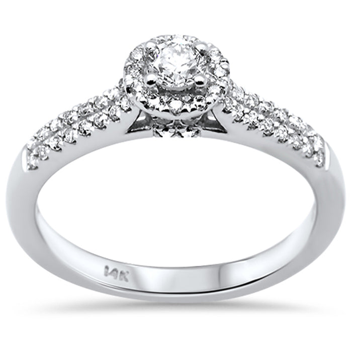 DIAMOND CLOSEOUT! .47ct G SI 14K White Gold Round Diamond Engagement Ring Size 7
