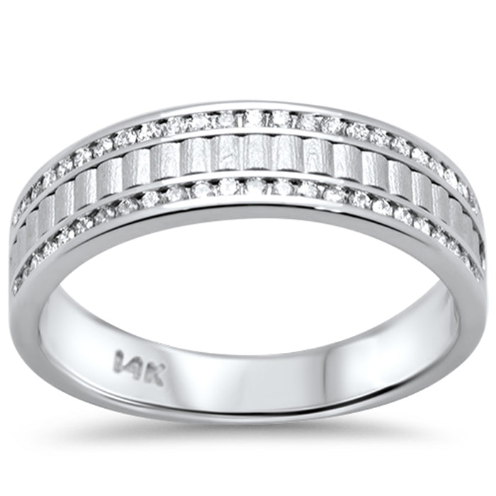 SPECIAL!.34ct G SI 14K White Gold Diamond Men's Ring Band Size 10
