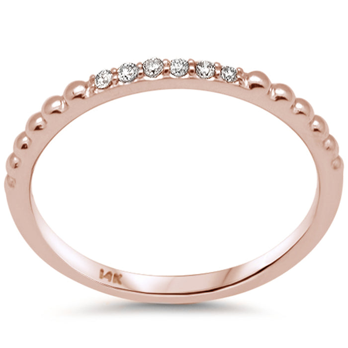 DIAMOND CLOSEOUT! .06ct G SI 14K Rose Gold Diamond Ball Ring Size 6.5