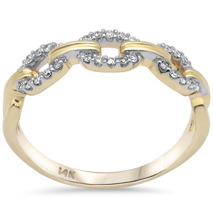 SPECIAL! .13ct G SI 14K Yellow Gold Diamond Link Ladies Ring Size 6.5