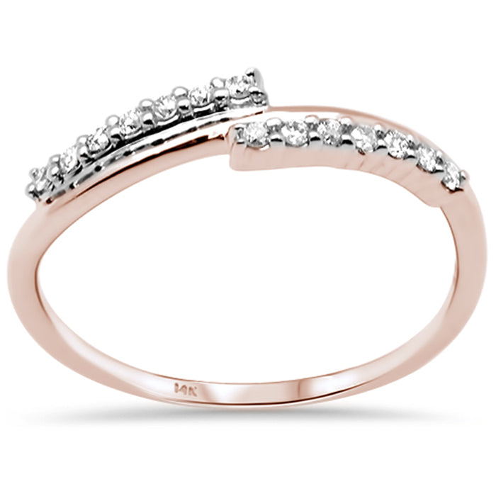 DIAMOND CLOSEOUT! .13ct G SI 14K Rose Gold Diamond Line Ring Size 6.5