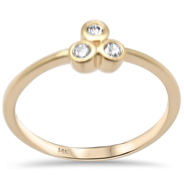 DIAMOND CLOSEOUT! .11ct G SI 14K Yellow Gold Diamond Three Stone Ring Size 6.5