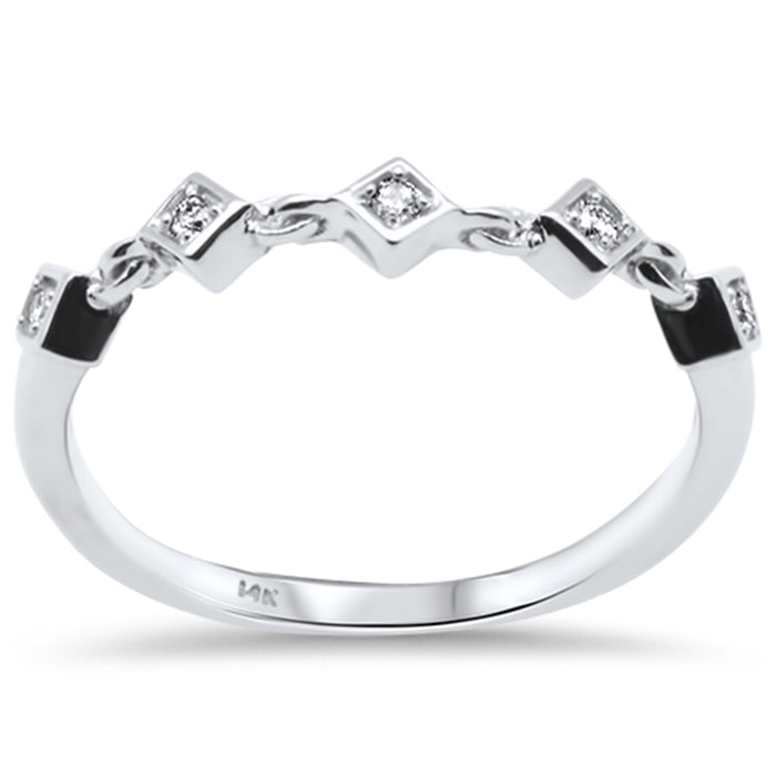 DIAMOND CLOSEOUT! .05ct G SI 14K White Gold Diamond Ladies Band Ring Size 6.5