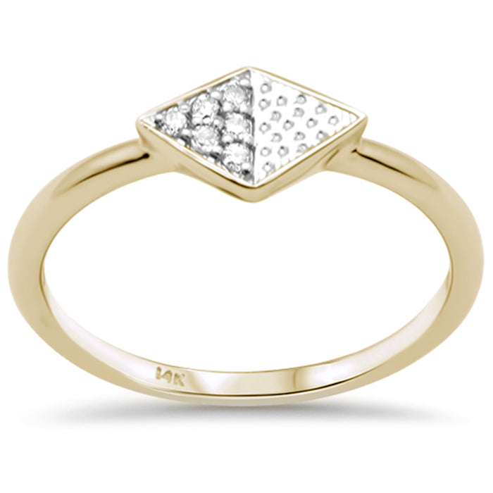 DIAMOND CLOSEOUT! .06ct G SI 14K Yellow Gold Diamond Shaped Ring Size 6.5