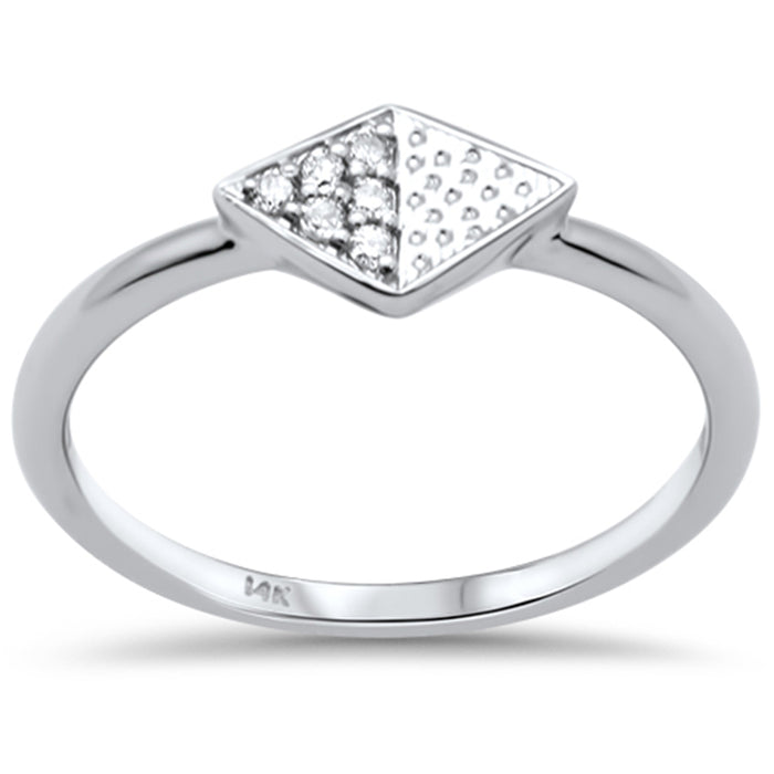 DIAMOND CLOSEOUT! .06ct G SI 14K White Gold Diamond Shaped Ring Size 6.5