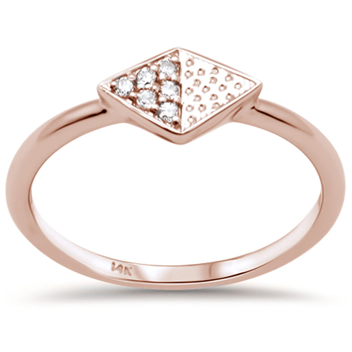 DIAMOND CLOSEOUT! .06ct G SI 14K Rose Gold Diamond Shaped Ring Size 6.5