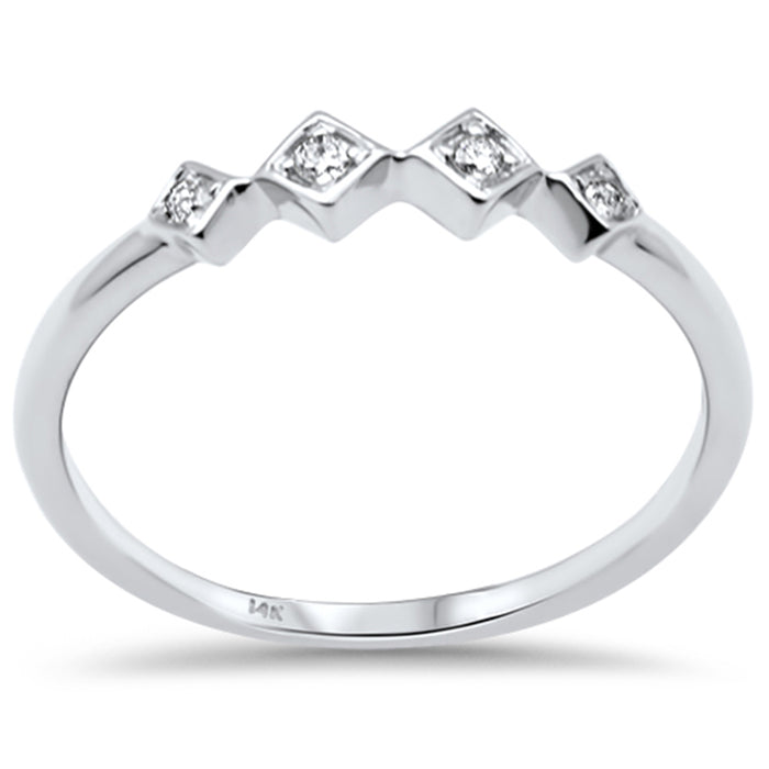 DIAMOND CLOSEOUT! .05ct G SI 14K White Gold Diamond Set Band Ring Size 6.5
