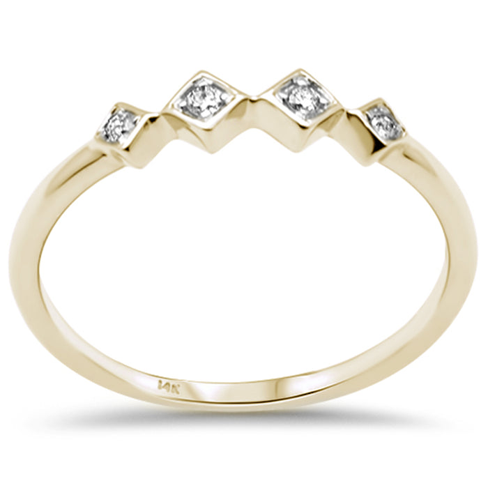 DIAMOND CLOSEOUT! .05ct G SI 14K Yellow Gold Diamond Set Band Ring Size 6.5