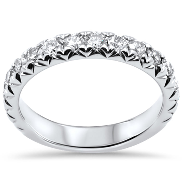 DIAMOND CLOSEOUT! 1.00ct G SI 14K White Gold Diamond Engraved Wedding Ring Band