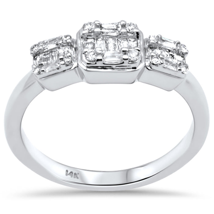 DIAMOND CLOSEOUT! .29ct G SI 14K White Gold Round & Baguette Diamond Ring Band