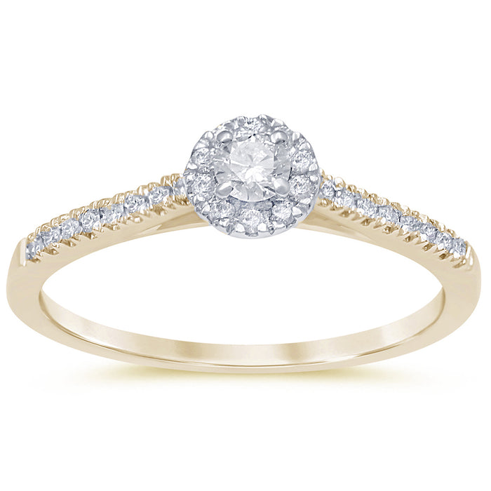 DIAMOND CLOSEOUT! .33ct G SI 14K Yellow Gold Diamond Engagement Ring Size 6.5