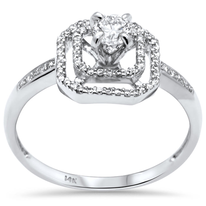 DIAMOND CLOSEOUT! .43ct G SI 14K White Gold Diamond Engagement Ring Size 6.5