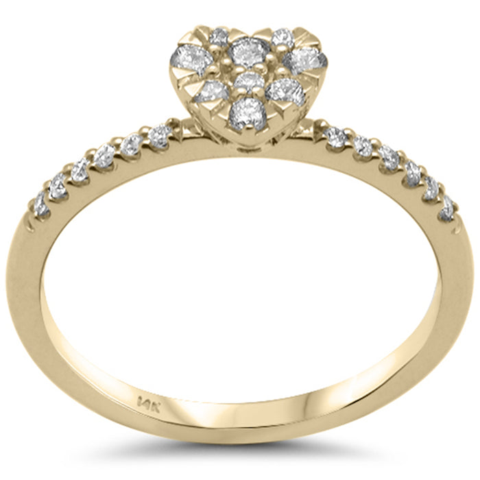 .25ct G SI 14K Yellow Gold Diamond Heart Diamond Ring Band