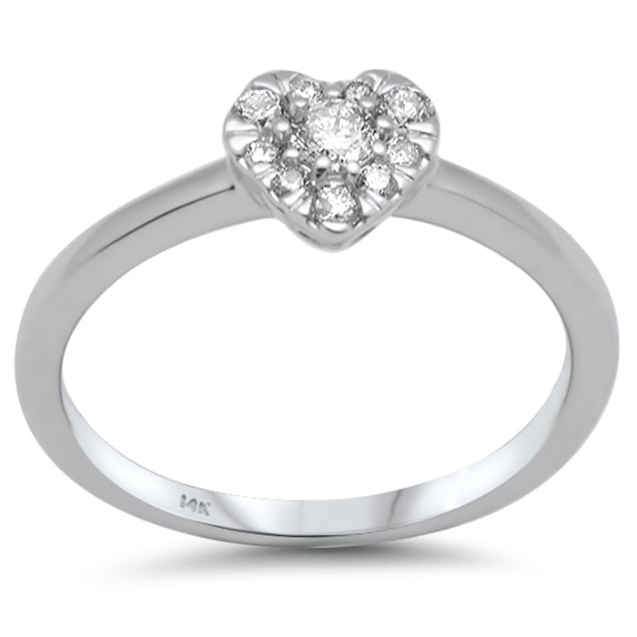 DIAMOND CLOSEOUT! .25ct G SI 14K White Gold Diamond Heart Diamond Ring Band