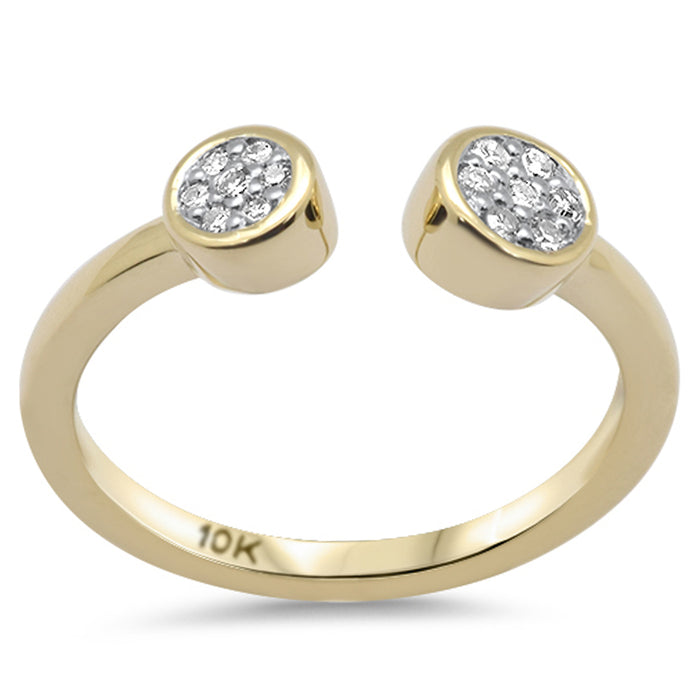 DIAMOND CLOSEOUT! .09ct G SI 10K Yellow Gold Round Diamond Open Ring Band Size 6.5