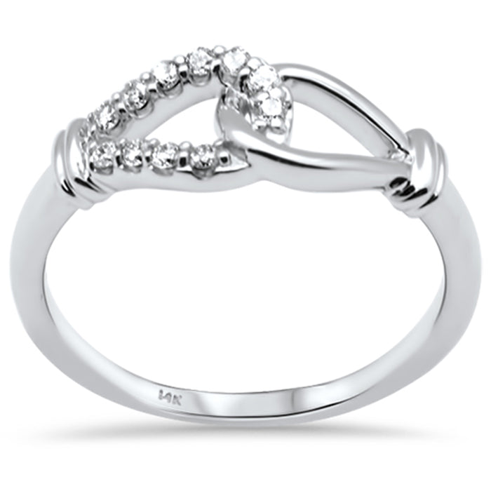 DIAMOND CLOSEOUT! .13ct G SI 14K White Gold Diamond Link Ring Band Size 6.5