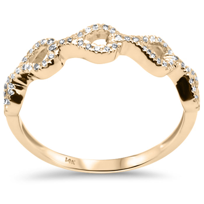 DIAMOND CLOSEOUT! .13ct G SI 14K Yellow Gold Diamond Link Ring Band Size 6.5