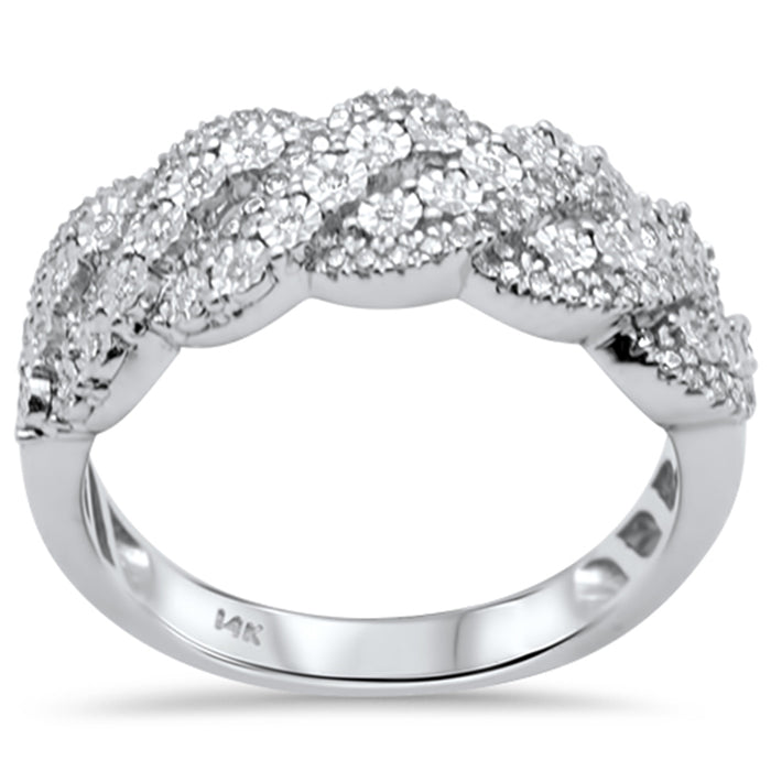 SPECIAL! .24ct G SI 14K White Gold Diamond Cuban Ring Band