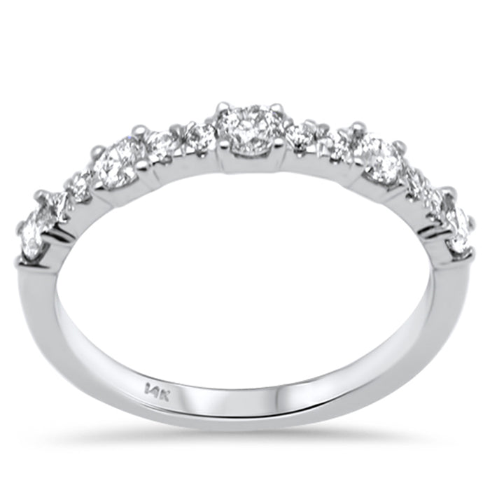 DIAMOND CLOSEOUT! .55ct G SI 14K White Gold Diamond Ring Band Size 6.5