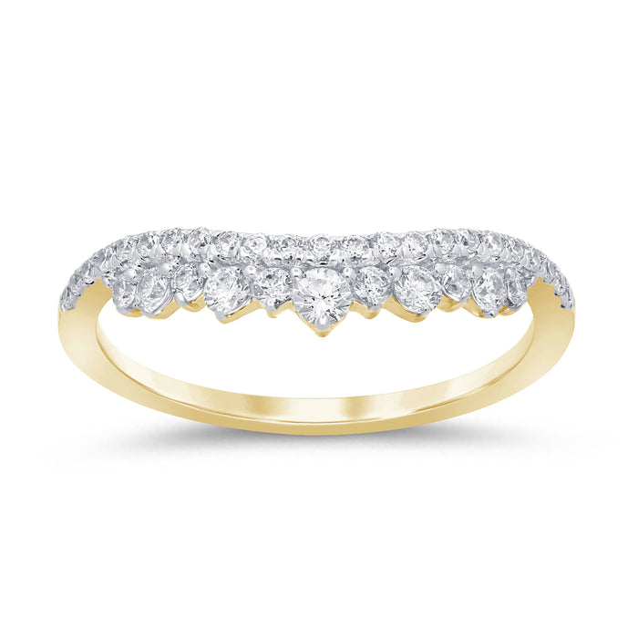 DIAMOND CLOSEOUT! .41ct G SI 14K Yellow Gold Diamond Crown Ring Band Size 6.5
