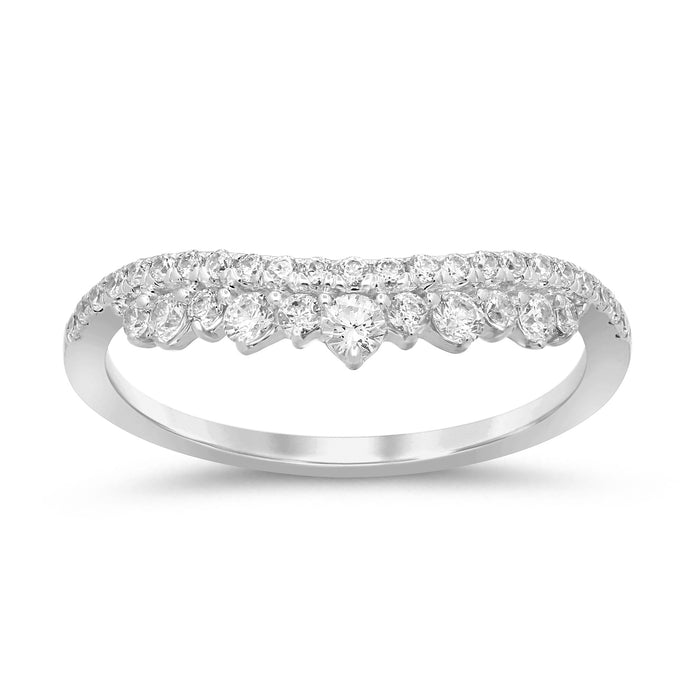 DIAMOND CLOSEOUT! .42ct G SI 14K White Gold Diamond Crown Band Ring Size 6.5