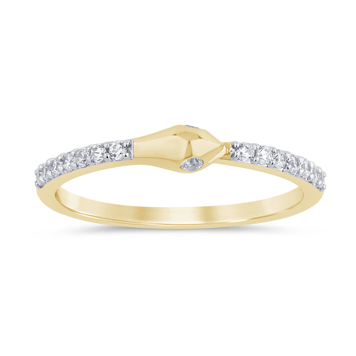 .20ct G SI 14K Yellow Gold Diamond Snake Eye Ring Band Size 6.5