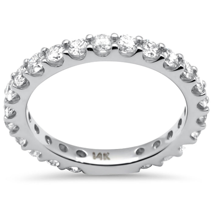 SPECIAL! 1.28ct G SI 14K White Gold Diamond Wedding Band Ring Size 6.5