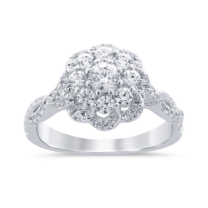 DIAMOND CLOSEOUT! 1.02ct G SI 14K White Gold Diamond Filigree Engagement Ring Size 6.5