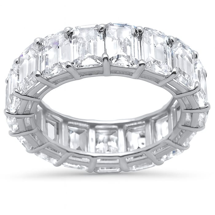 SPECIAL! 3.58ct E VVS Emerald Cut Diamonds 14kt Eternity Band Size 6.5