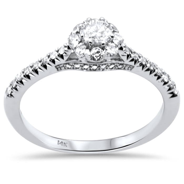 DIAMOND CLOSEOUT! .50ct G SI 14K White Gold Diamond Engagement Ring Size 6.5