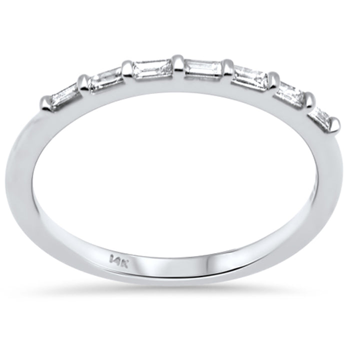 SPECIAL! .18ct G SI 14K White Gold Diamond Baguette Band Ring Size 6.5