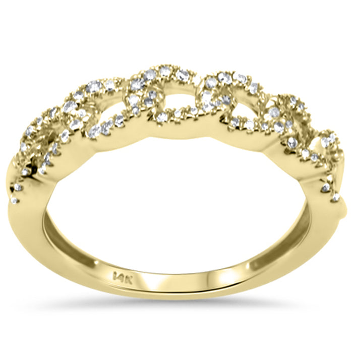 SPECIAL!.30ct G SI 14K Yellow Gold Diamond Cuban Ring Size 6.5