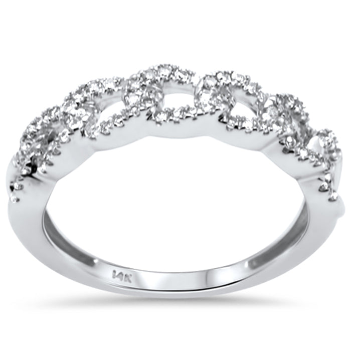 SPECIAL! .30ct G SI 14K White Gold Diamond Cuban Ring Size 6.5