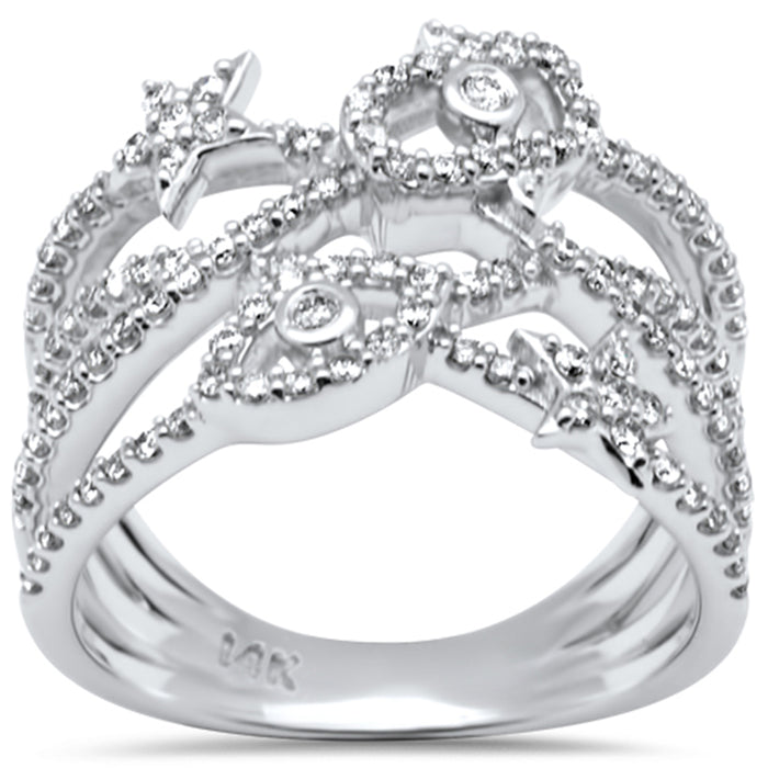 SPECIAL! .54ct G SI 14K White Gold Diamond Multi Shape Band Ring Size 6.5