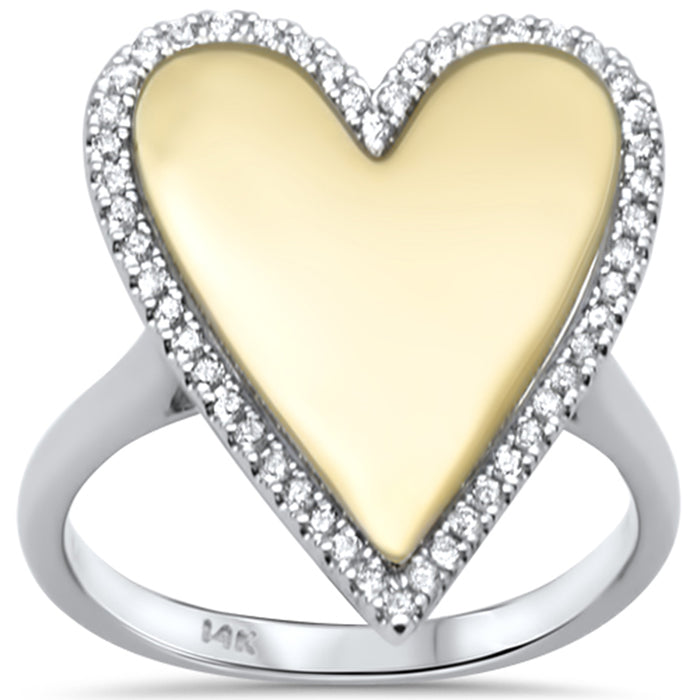 DIAMOND CLOSEOUT! .21ct G SI 14K Two ToneDiamond Heart Ring Size 6.5