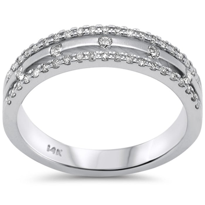 DIAMOND CLOSEOUT! .31ct G SI 14K White Gold Diamond Trendy Anniversary Wedding Band Ring Size 6.5