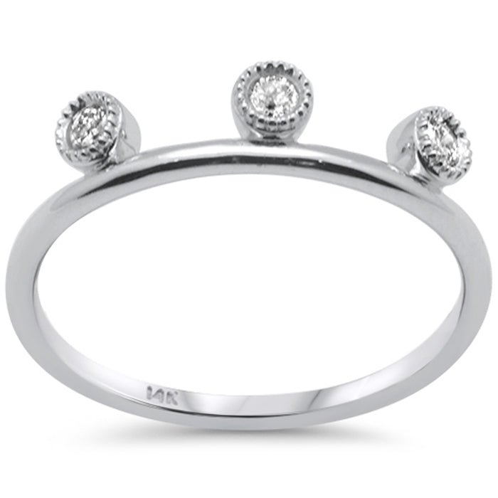 DIAMOND CLOSEOUT! .13ct G SI 14K White Gold Diamond Band Ring Size 6.5