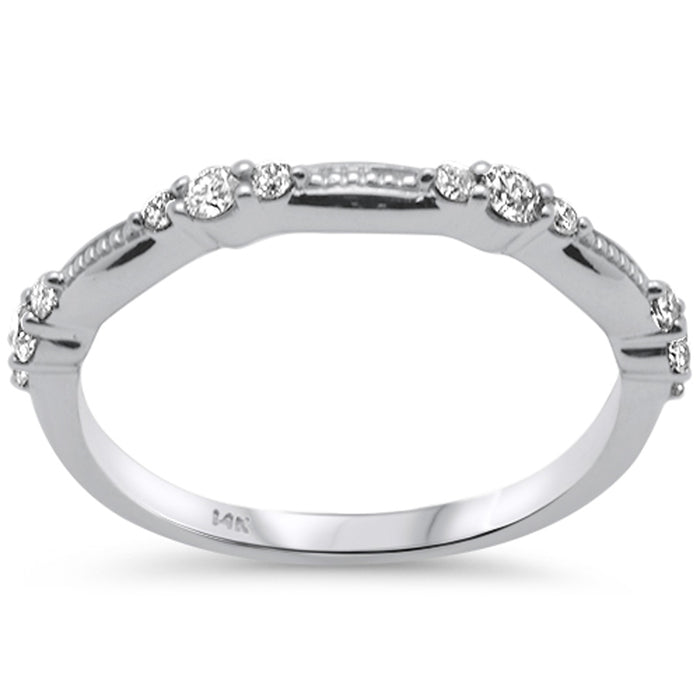 DIAMOND CLOSEOUT! .28ct G SI 14K White Gold Diamond Band Ring Size 6.5
