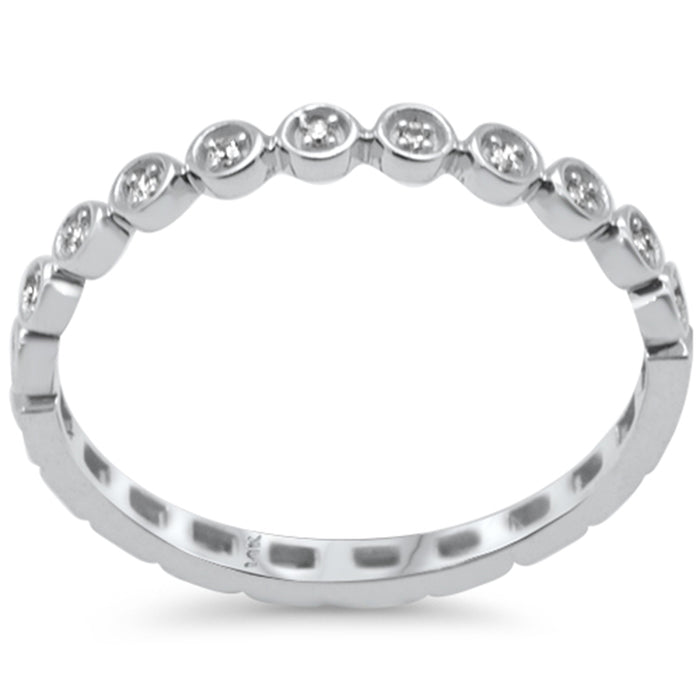 .17ct G SI 14K White Gold Diamond Petite Bezel Eternity Band Ring Size 6.5