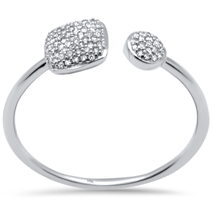 .12ct G SI 14K White Gold Diamond Wrap Around Open Band Ring Size 6.5