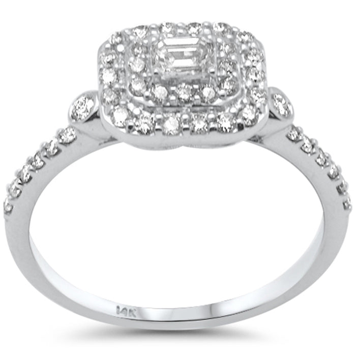 DIAMOND CLOSEOUT! .56ct G SI 14K White Gold Square Shape Diamond Engagement Ring Size 6.5
