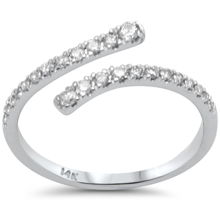 SPECIAL! .24ct G SI 14K White Gold Round Diamond Open Band Ring Size 6.5