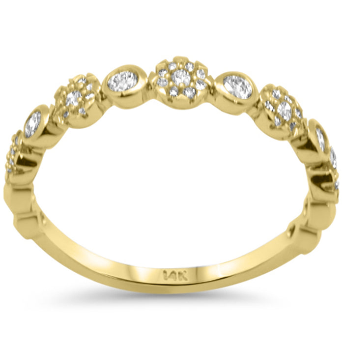 DIAMOND CLOSEOUT! .32ct G SI 14K Yellow Gold Diamond Flower Band Ring Size 6.5