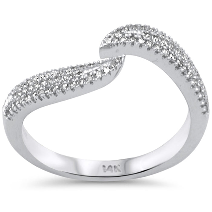 DIAMOND CLOSEOUT! .25ct G SI 14K White Gold Diamond Wrap Arround Band Ring Size 6.5